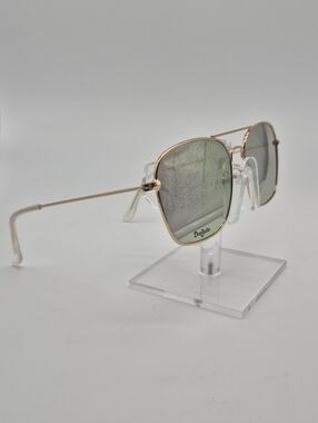 Men’s Gold Frame Sunglasses with Green Lenses by